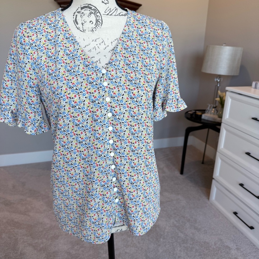CeCe Multicolor Floral Top